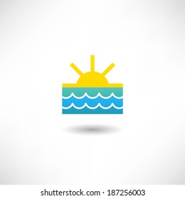 Sea and sun icon