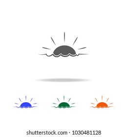 sea and sun icon. Element of Beach holidays multi colored icons for mobile concept and web apps. Thin line icon for website design and development, app development on white background