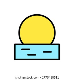 Sea, sun icon. Simple color with outline vector elements of vacation icons for ui and ux, website or mobile application