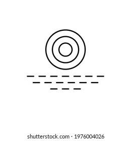 Sea and sun linear simple icon. Abstract geometric travel agency logo