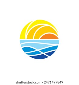 Sea And Sun Logo Design Vector 010