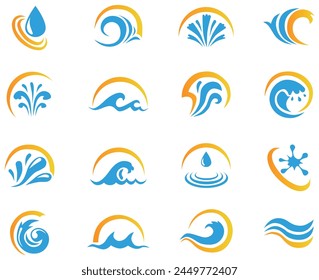 Sea and Sun Logo Illustration. Sea and Sun Logo Element. Sea and Sun Logo Vector.