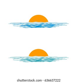 Sea and Sun Logo Template Illustration Design. Vector EPS 10.