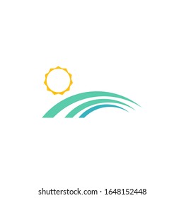 Sea and sun logo template vector icon design
