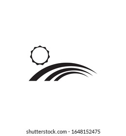 Sea and sun logo template vector icon design