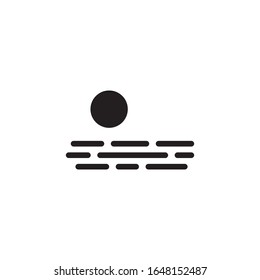 Vektorillustration-Design des -Logos für Meer und Sonne