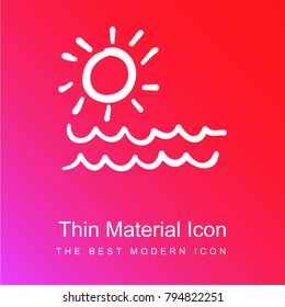 Sea and sun red and pink gradient material white icon minimal design