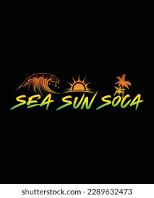 Sea Sun Soca T-Shirt Design