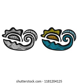 Sea and sun. Vector illustration