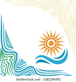 Sea and sun. Vector illustration