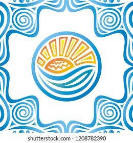 Sea and sun. Vector illustration