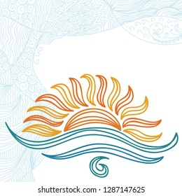 Sea and sun. Vector illustration