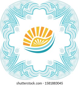 Sea and sun. Vector illustration