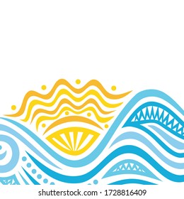 Sea and sun. Vector illustration