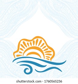 Sea and sun. Vector illustration