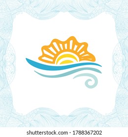 Sea and sun. Vector illustration