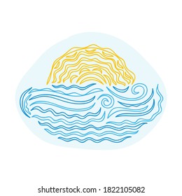 Meer und Sonne. Vektorgrafik
