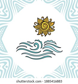 Meer und Sonne. Vektorgrafik