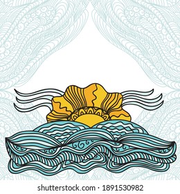 Sea and sun. Vector illustration