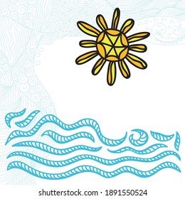 Meer und Sonne. Vektorgrafik