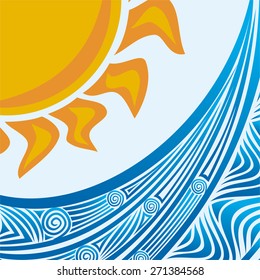 Sea and sun vector illustration