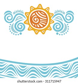 Sea and sun vector illustration
