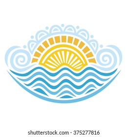 Sea and sun vector illustration