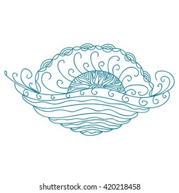 Sea and sun vector illustration