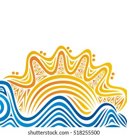 Sea and sun. Vector illustration.