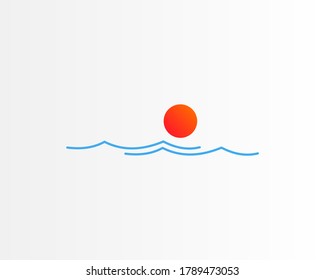 the sea and the sun vector symbol logo