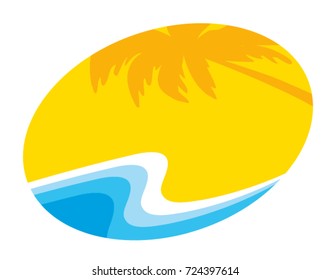 sea Sunny beach and palm tree