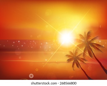 Sea sunset background