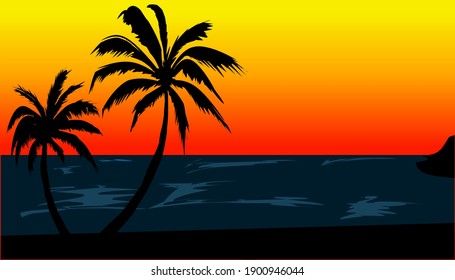 mar・ambiente al atardecer