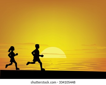 Sea Sunset Exercise Background