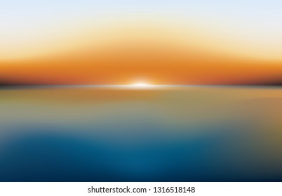 sea sunset landscape, vector abstract background