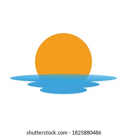 Sea Sunset of Logo Design Vector