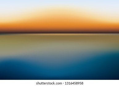 sea sunset river landscape, vector abstract background