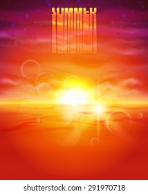 Sea sunset. Summer background.