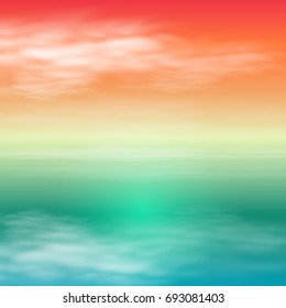 Sea sunset. Tropical summer background. EPS10 vector.