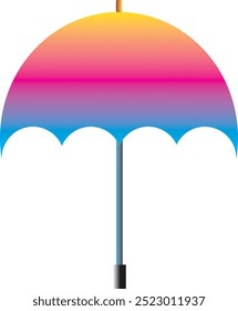 Sea Sunset Umbrella Vector in Rain day
