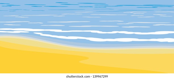 Sea surf. Fragment. Vector