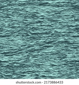 Sea surface. Seamless wallpaper pattern. Editable hand drawn illustration. Vector vintage engraving. 8 EPS