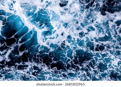 Sea surface texture. Aerial view of classy water with foam. Can be used in covers, packaging, posters, textures, brochures, art and design projects. Amazing vector illustration. - Powered by Shutterstock - Get 15% off with code: PIKWIZARD15