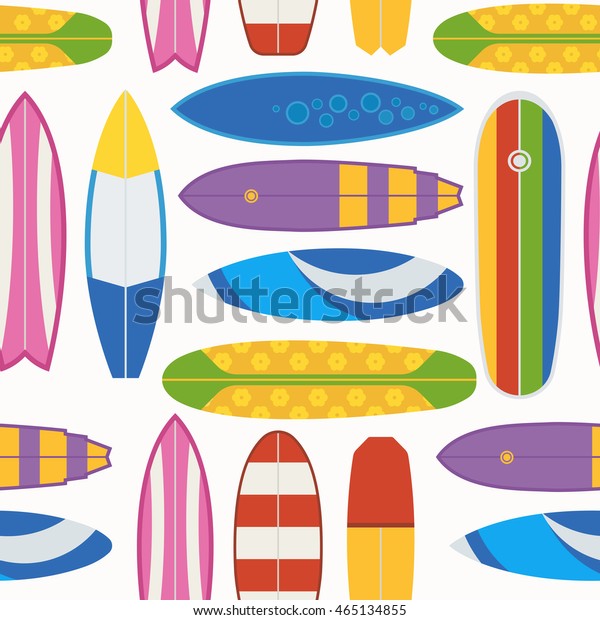 Sea Surfing Pattern Different Type Surf Stock Vektorgrafik