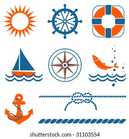 Sea symbol set.