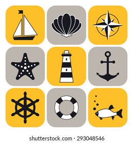 sea symbols icons