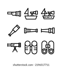 sea telescope icon or logo isolated sign symbol vector illustration - Collection of high quality black style vector icons
