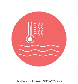 Icono del vector de temperatura del mar con colores de fondo de moda que pueden editar o modificar fácilmente

