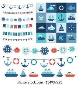 sea theme garland and patchwork