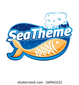 Sea themed logo with a fish
